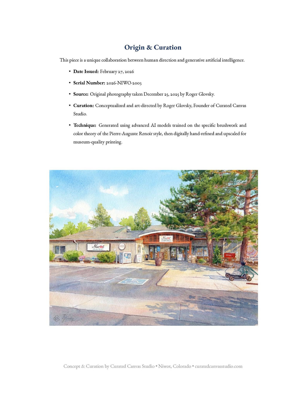 Origin & Curation for Niwot Market