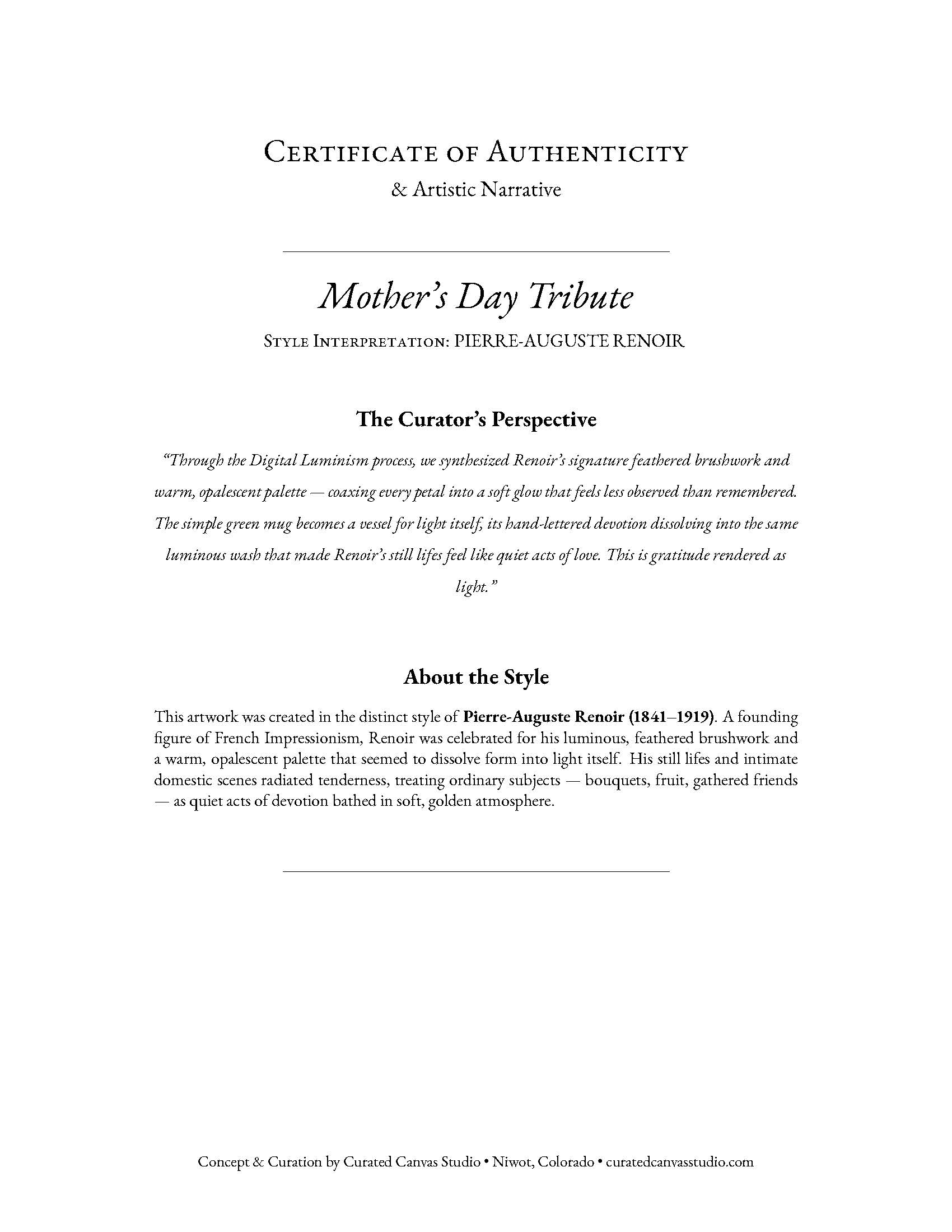 Mother's Day Tribute