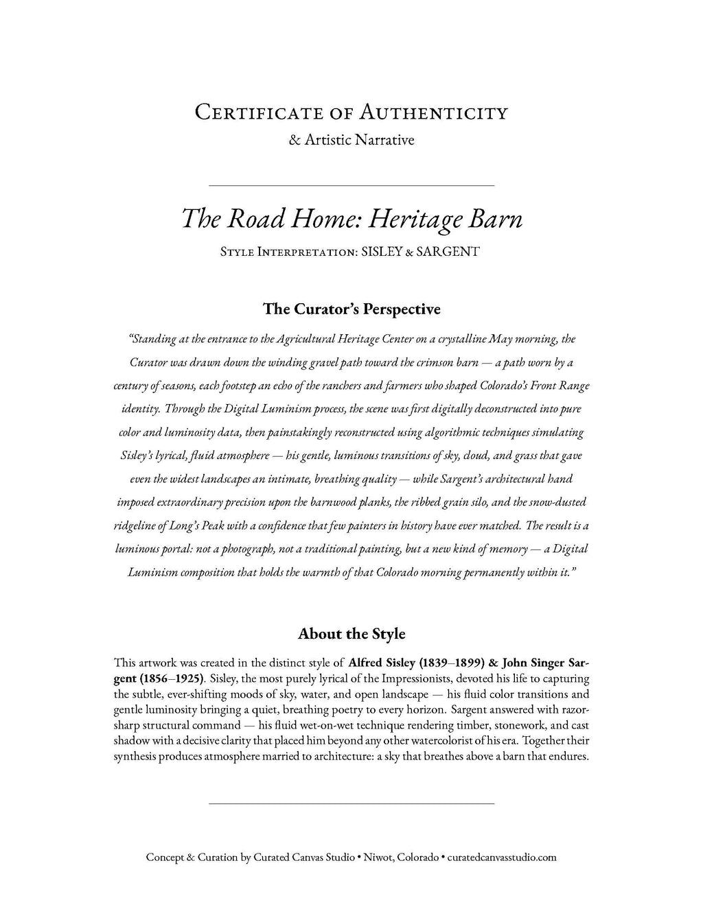 The Road Home: Heritage Barn
