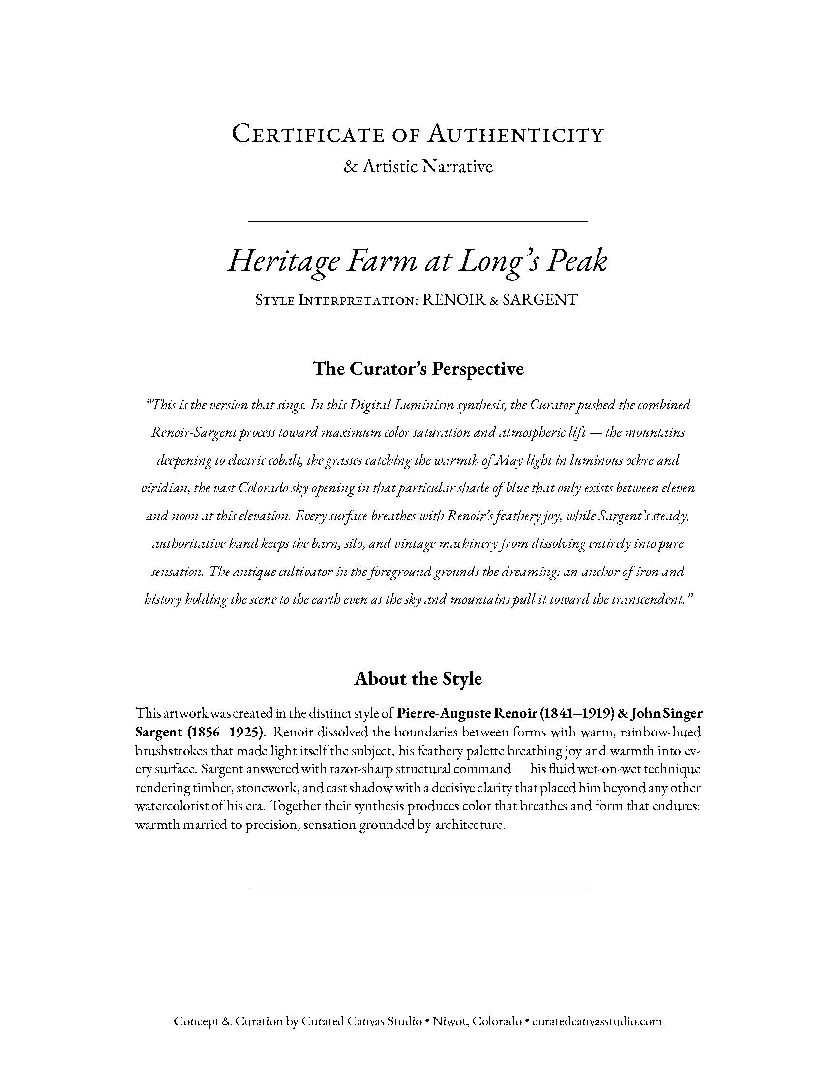 Heritage Farm at Long’s Peak