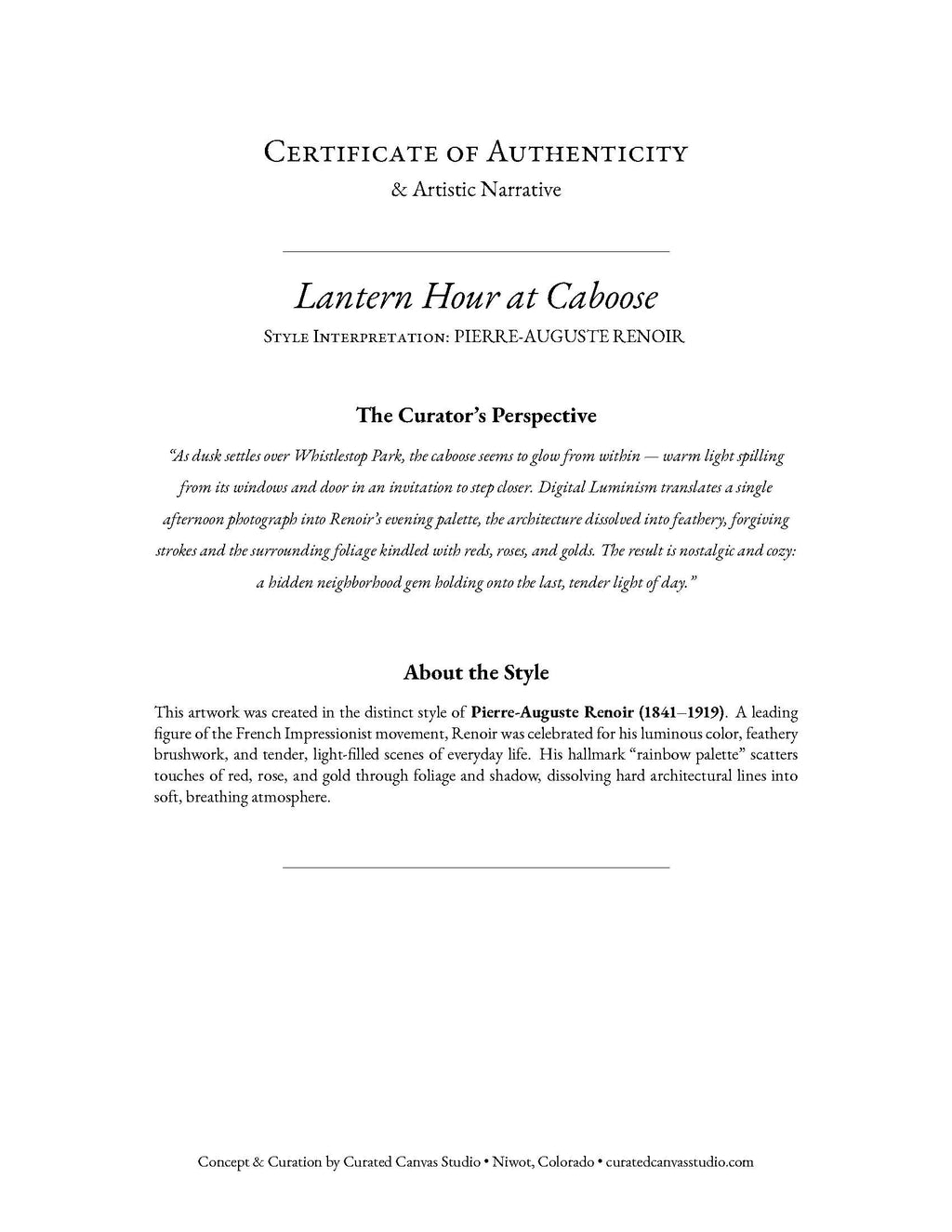 Lantern Hour at Caboose
