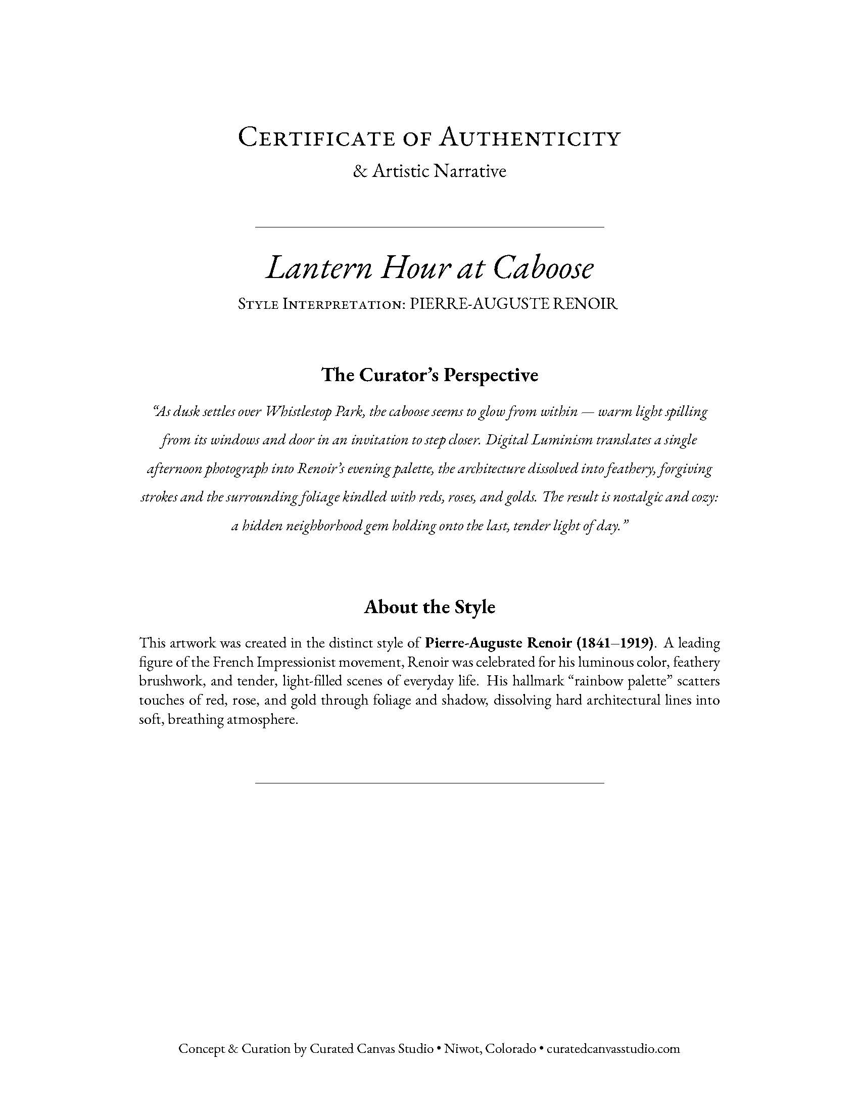 Lantern Hour at Caboose