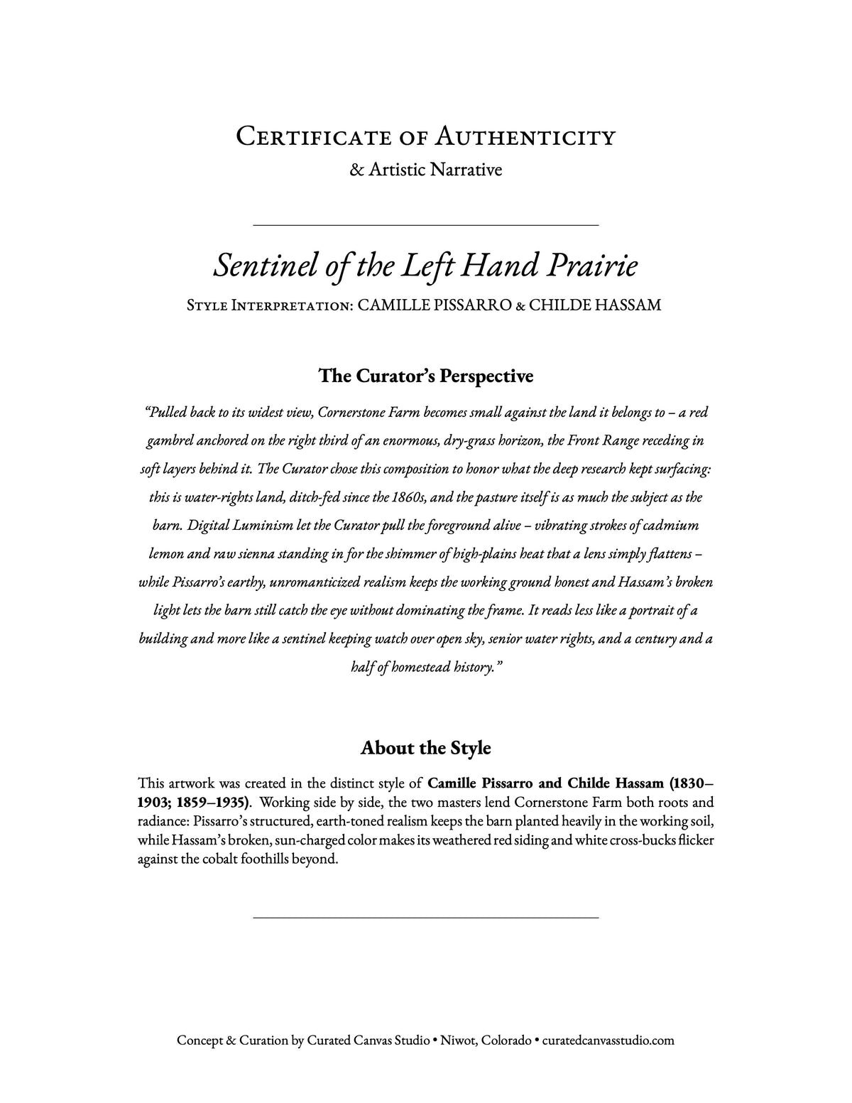 Sentinel of the Left Hand Prairie