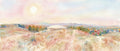 Luminous Renoir-style watercolor of the Niwot hills in October, featuring golden autumn grasses and a soft, atmospheric sky.